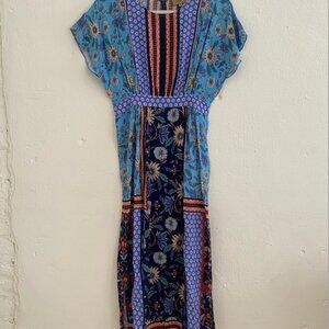 Anthropologie Blue and Black Midi Dress